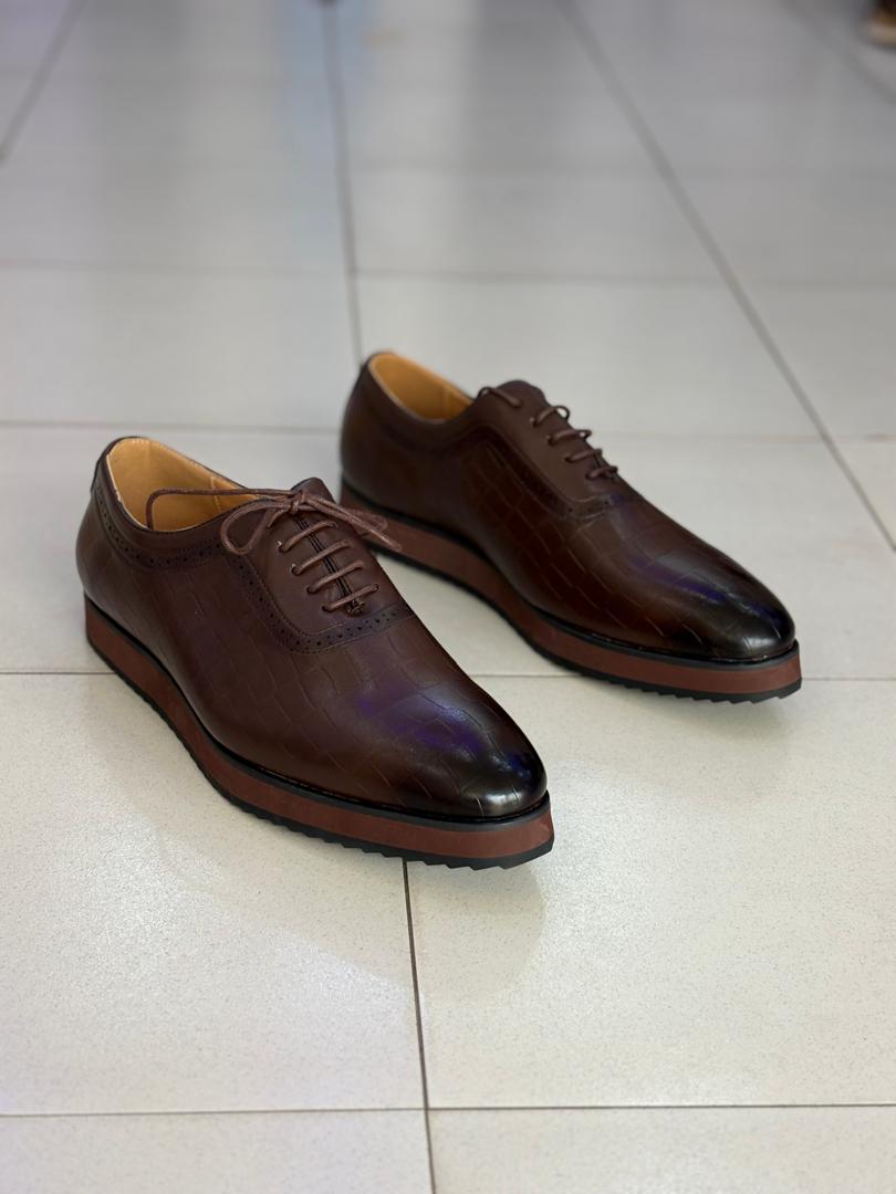 Oxford Croco Cuir – Chaussure de Ville Homme