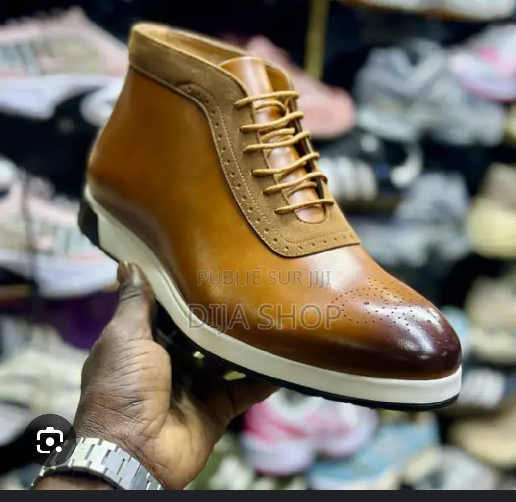 Sneaker Cuir Brogue – Chaussure Homme Sport-Chic Multi-Coloris